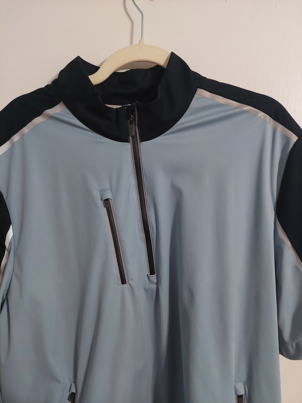 Men's Light Blue and Black Athletic Jersey